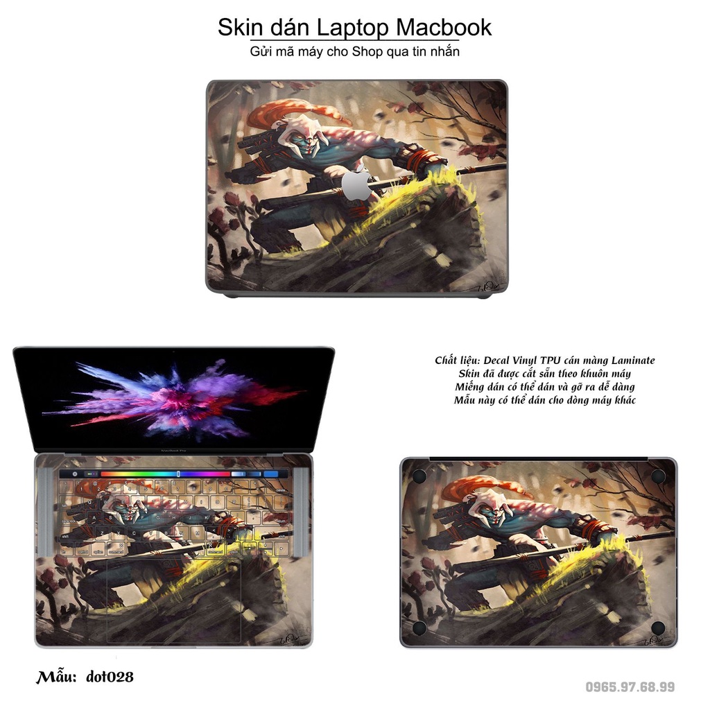 Skin dán Macbook mẫu Dota 2 (đã cắt sẵn, inbox mã máy cho shop)