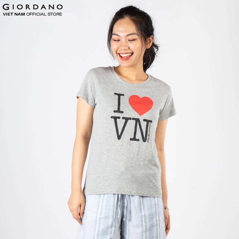 Áo Phông Nữ In Slogan Giordano 05394366