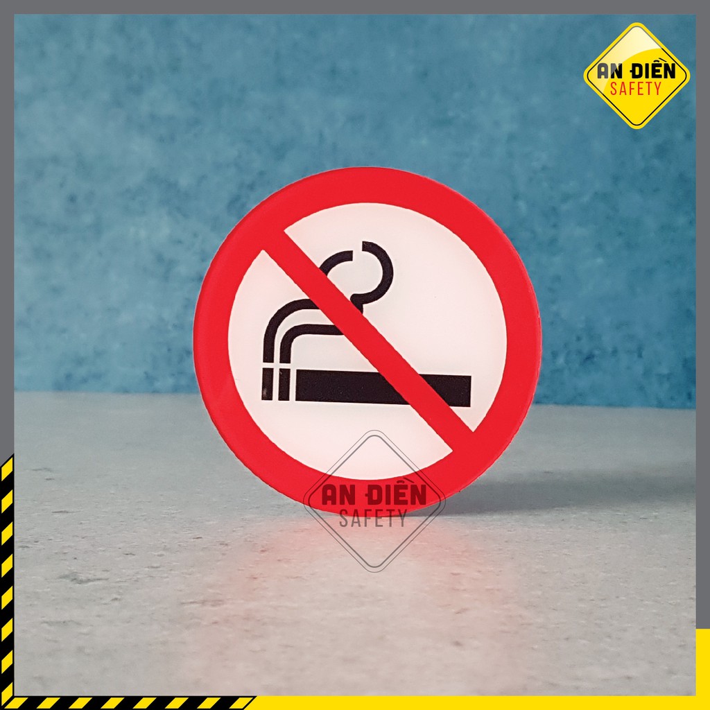 Biển báo An Điền Safety - Biển mica cao cấp NO SMOKING Cấm hút thuốc, Tặng miếng dán tường keo 3M