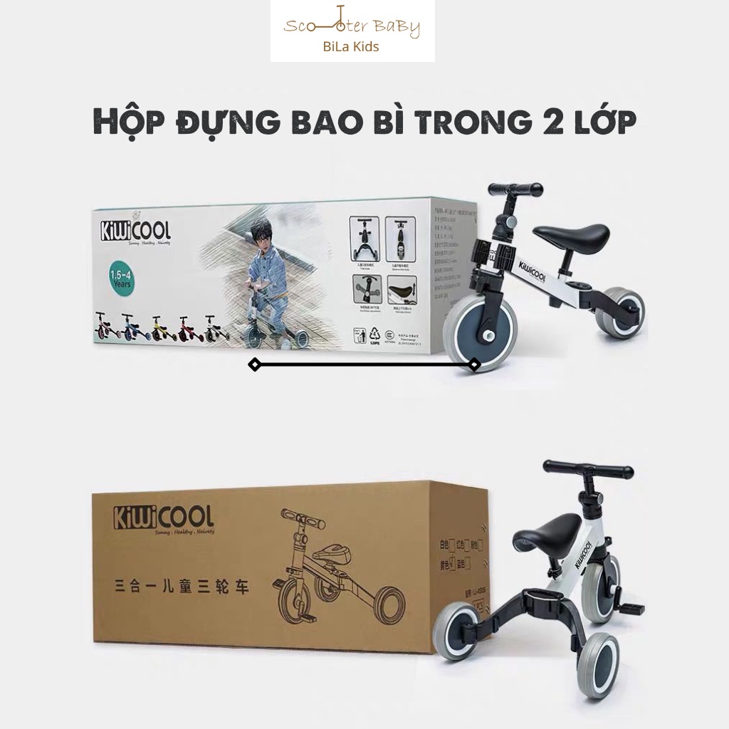 Xe Đạp Cho Bé KIWICOOL CHÍNH HÃNG Từ 1,5 tuổi - Xe Thăng Bằng, Đạp 3 Bánh trẻ em