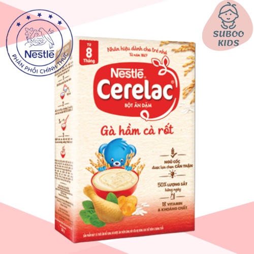Bột Ăn Dặm Nestle Cerelac Mẫu Mới Đủ Vị Hộp 200g cho bé date 2022