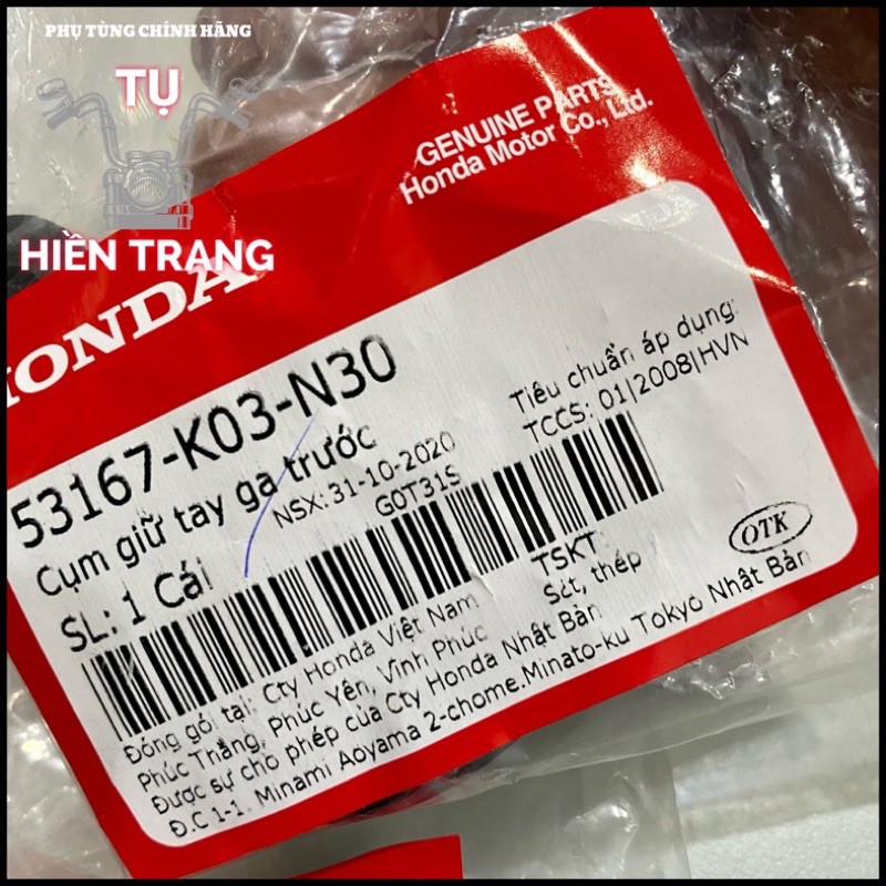 Combo cụm giữ tay ga trước-sau zin Winner v1/ Winner X chính hãng HONDA