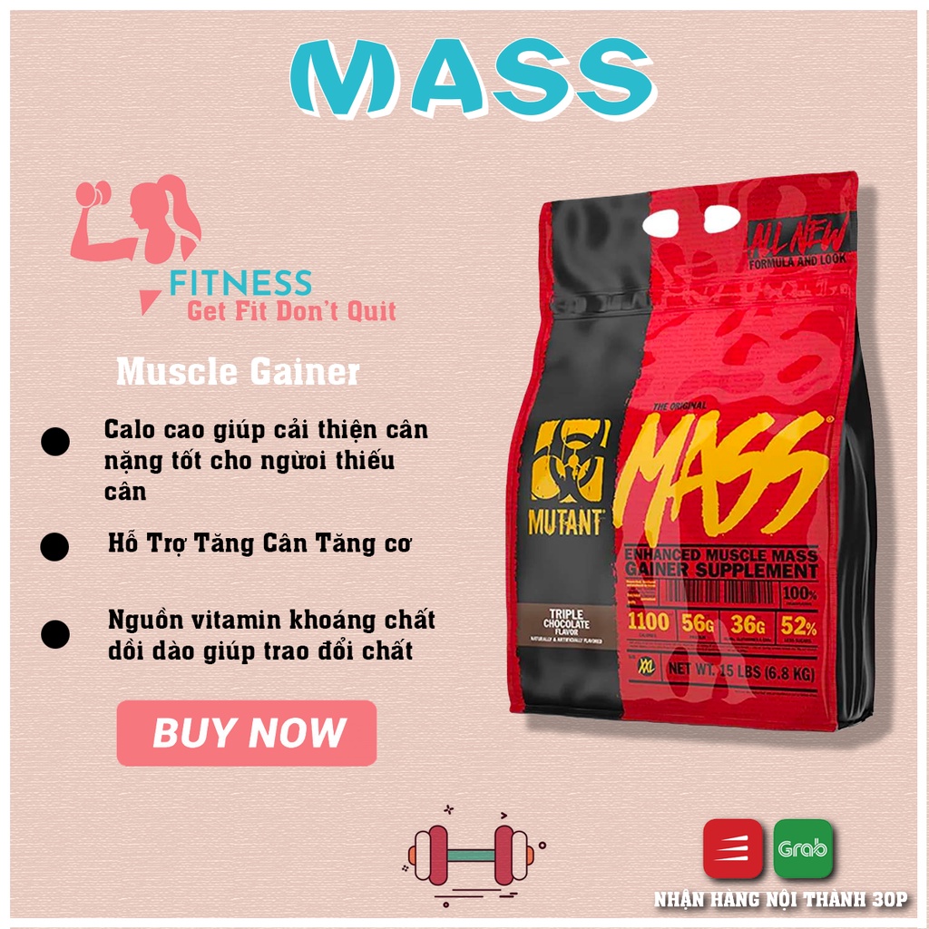 MUTANT MASS 15lbs - 6kg8 , Sữa Tăng Cân Tăng Cơ , Sữa Tập Gym Canada