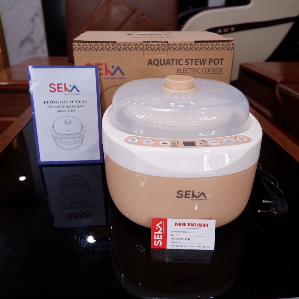 Nồi Nấu Cháo Chậm SeKa, Nồi đa cHầm, Chưng, Hấp. Nồi Ăn Dặm Cho Bé. Nồi Chưng Yến Hàng Chính Hãng(BH 12 T