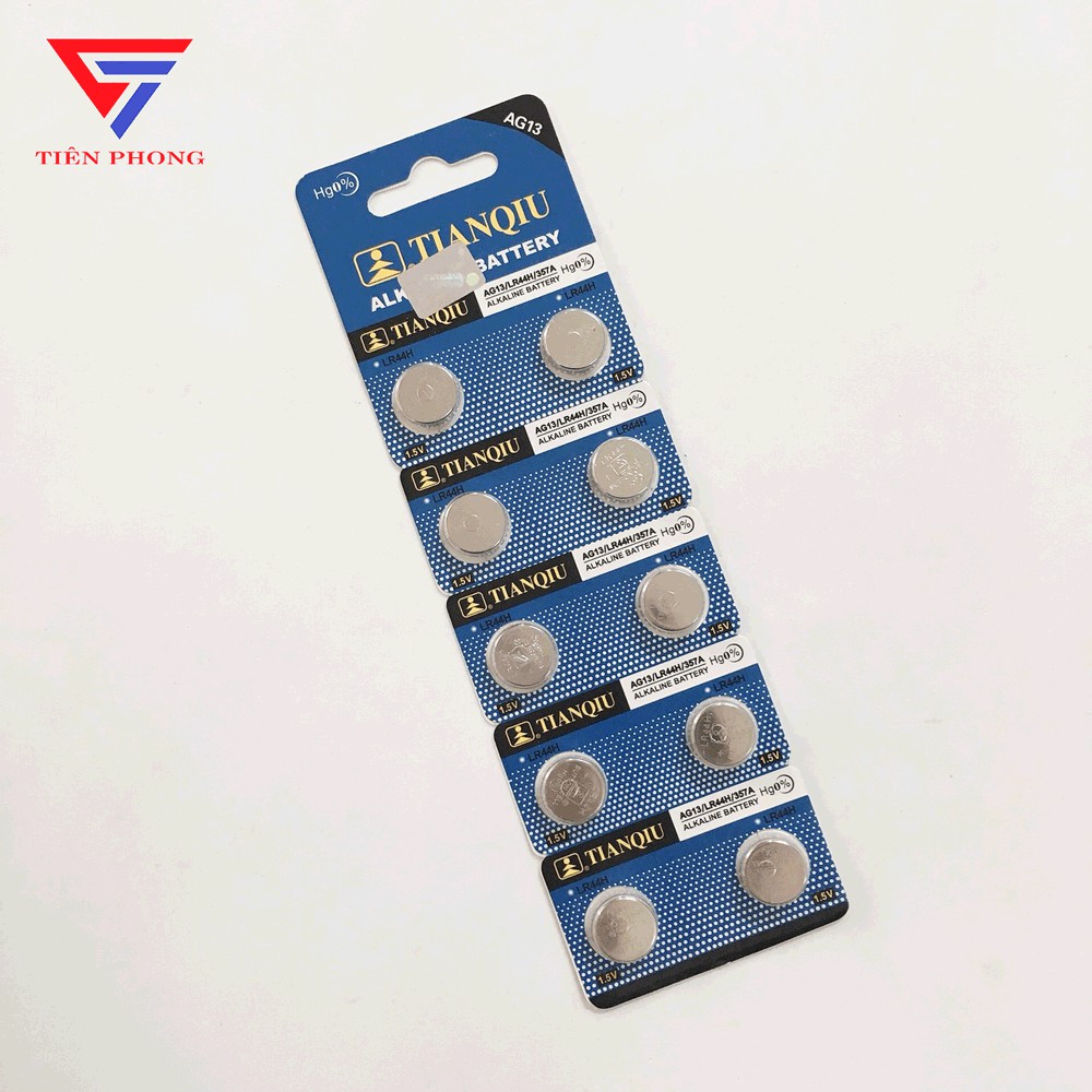 Pin AG13 LR44 357 TianQiu VỈ 10 VIÊN chính hãng dùng cho nhiều thiết bị,...