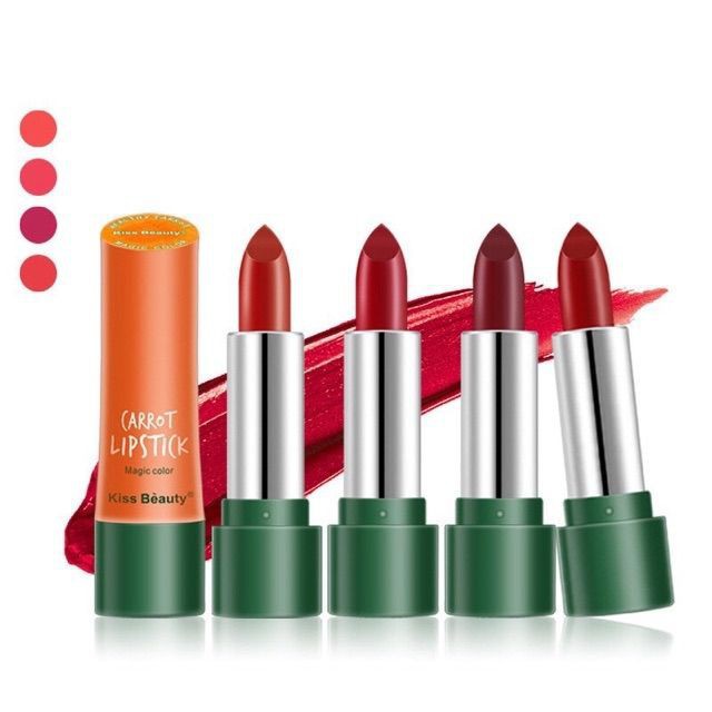 Son sáp siêu lì và mịn môi Carrot Lipstick Magic Coulor Kiss Beauty