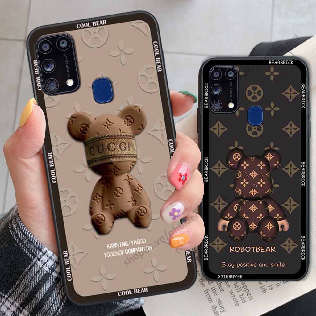Ốp Samsung M31 bear, k@ws thương hiệu phong cách ốp lưng thời trang cao cấp