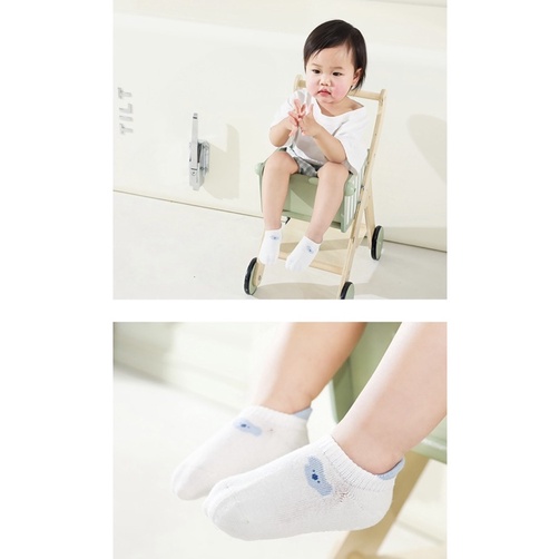SET 3 ĐÔI VỚ/ TẤT CHỐNG TRƯỢT HÀN QUỐC CỔ THẤP CHO BÉ TỪ 0-5 TUỔI