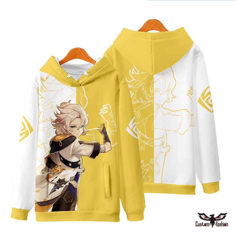 Áo Khoác Hoodie Tay Dài In Hình Albedo Arataki Gang Sayu Chongyun Shenhe 3D Dành Cho Nam Và Trẻ Em