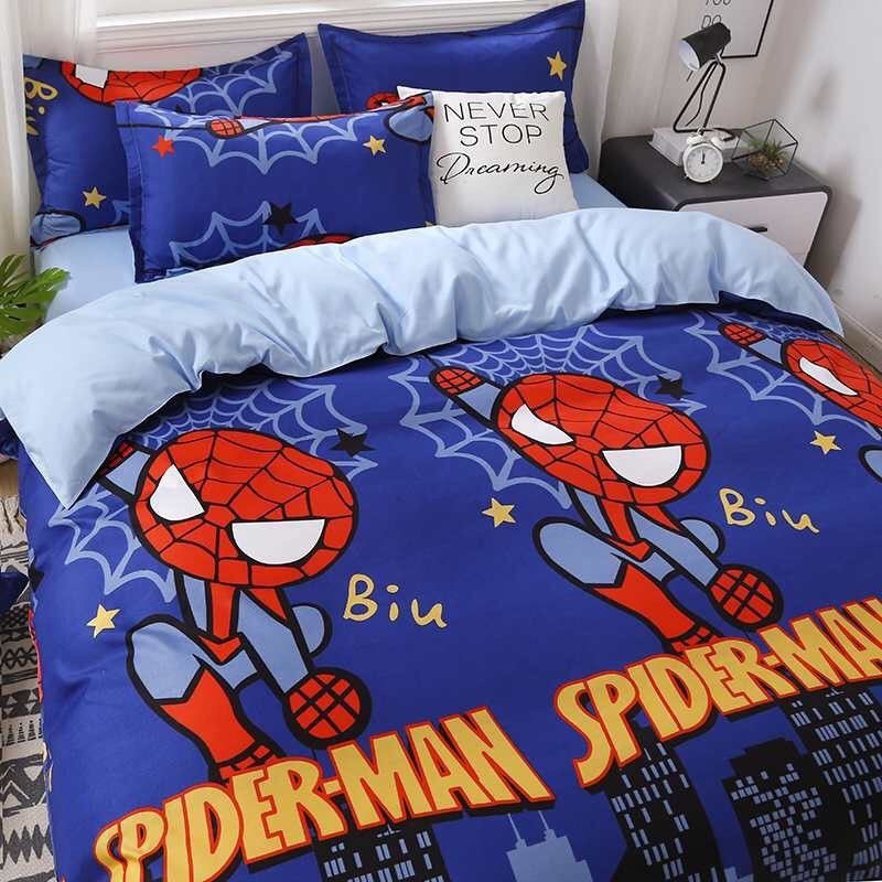 [ RẺ VÔ ĐỊCH] Bộ chăn ga gối poly siêu nhân nhện spiderman💞 FREESHIP 💞 Chăn Ga Gối Nệm Cotton Poly