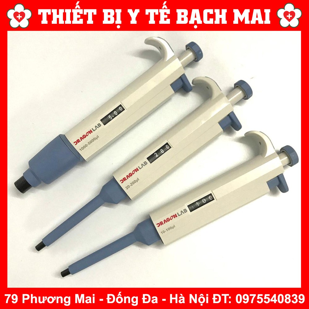 Pipette Tự Động - Dụng Cụ Hút Mẫu Đong Chuyển Chất Lỏng Micropipet Dragon LAB