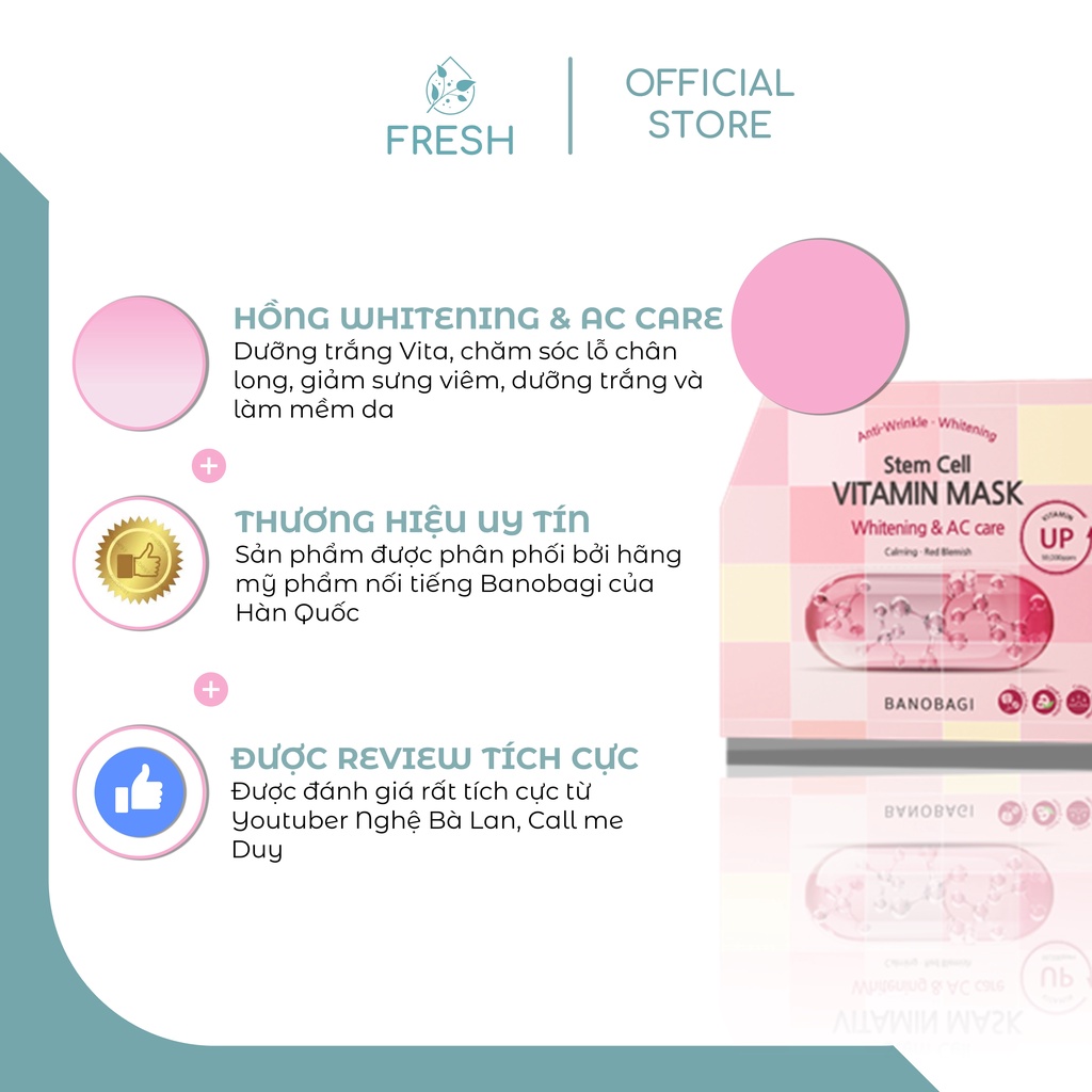 Lẻ Mặt Nạ Banobagi Hàn Quốc Mẫu Mới Vita Genic Jelly Mask Hộp - FRESH OFFICIAL | BigBuy360 - bigbuy360.vn