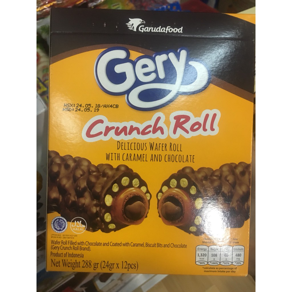 Bánh Gery Crunch Roll 276g - 12 thanh