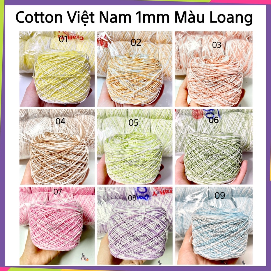 Sợi Cotton Việt Nam Màu Loang