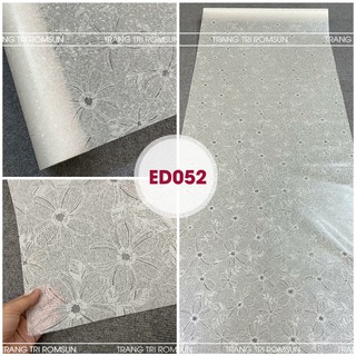 Khổ 90cm | Giấy dán kính mờ,Decal dán kính 3D mờ phòng ngủ ,Đề can trang trí dán kính họa tiết hoa trắng 3D