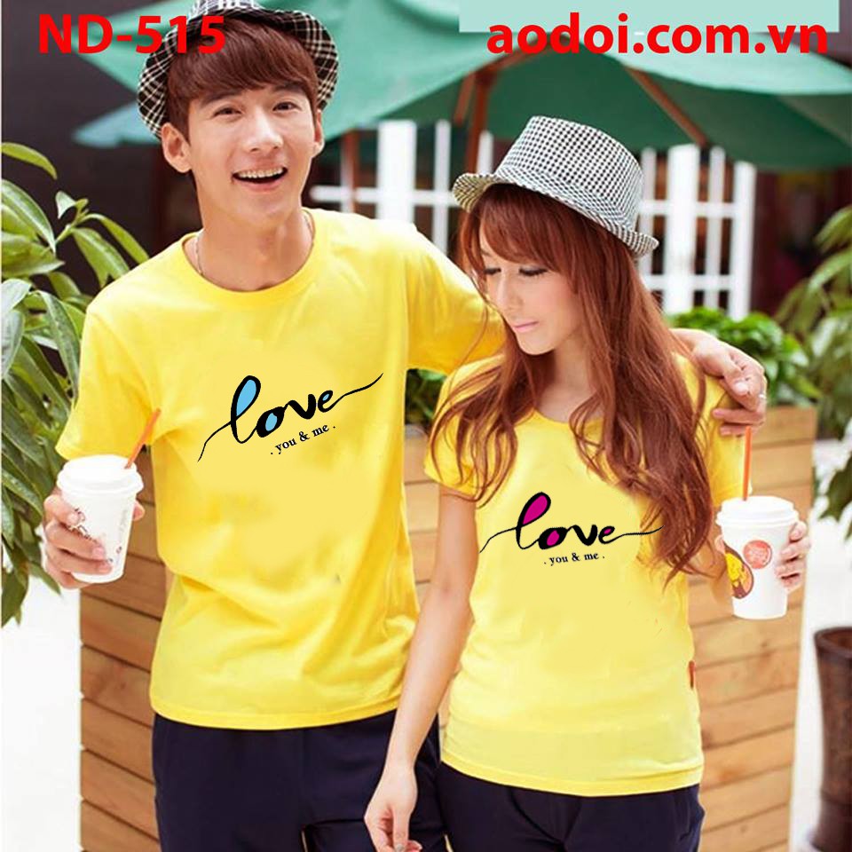 áo đôi love màu vàng