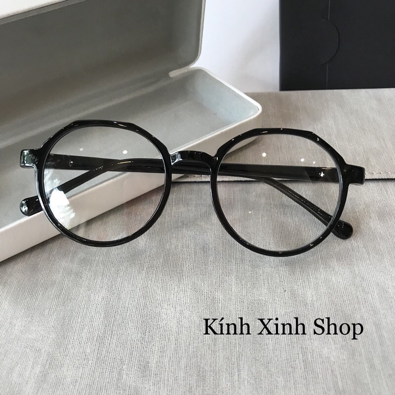 Kính gọng Mắt Tròn Nhựa Dẻo Nhẹ Chống Tia Bức Xạ, Chống Ánh Sáng Xanh