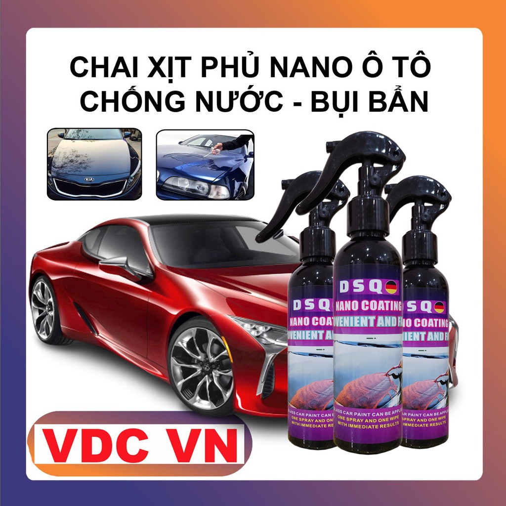 COMBO 3 Lọ Chai Xịt Phủ Nano Ô TÔ Chống Nước DIY Nano Coating 200 ml Công Nghệ Mỹ Nhập Khẩu MH-F68