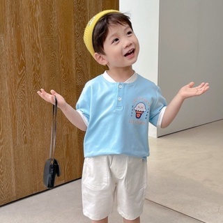 Áo thun cotton cổ bomber cho bé trai từ 9-32kg BONSTORE