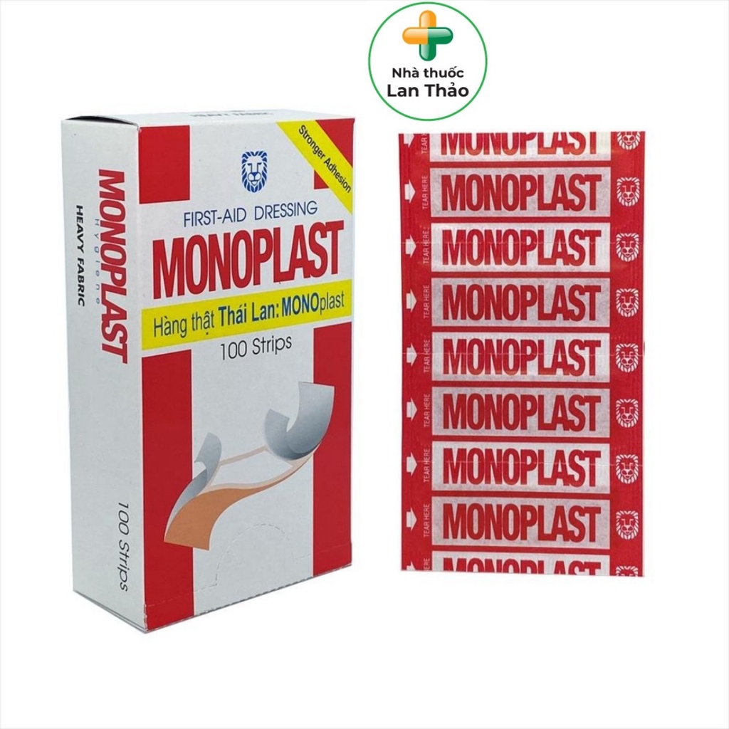 BĂNG CÁ NHÂN MONOPLAST HỘP 100 MIẾNG CHÍNH HÃNG THÁI LAN