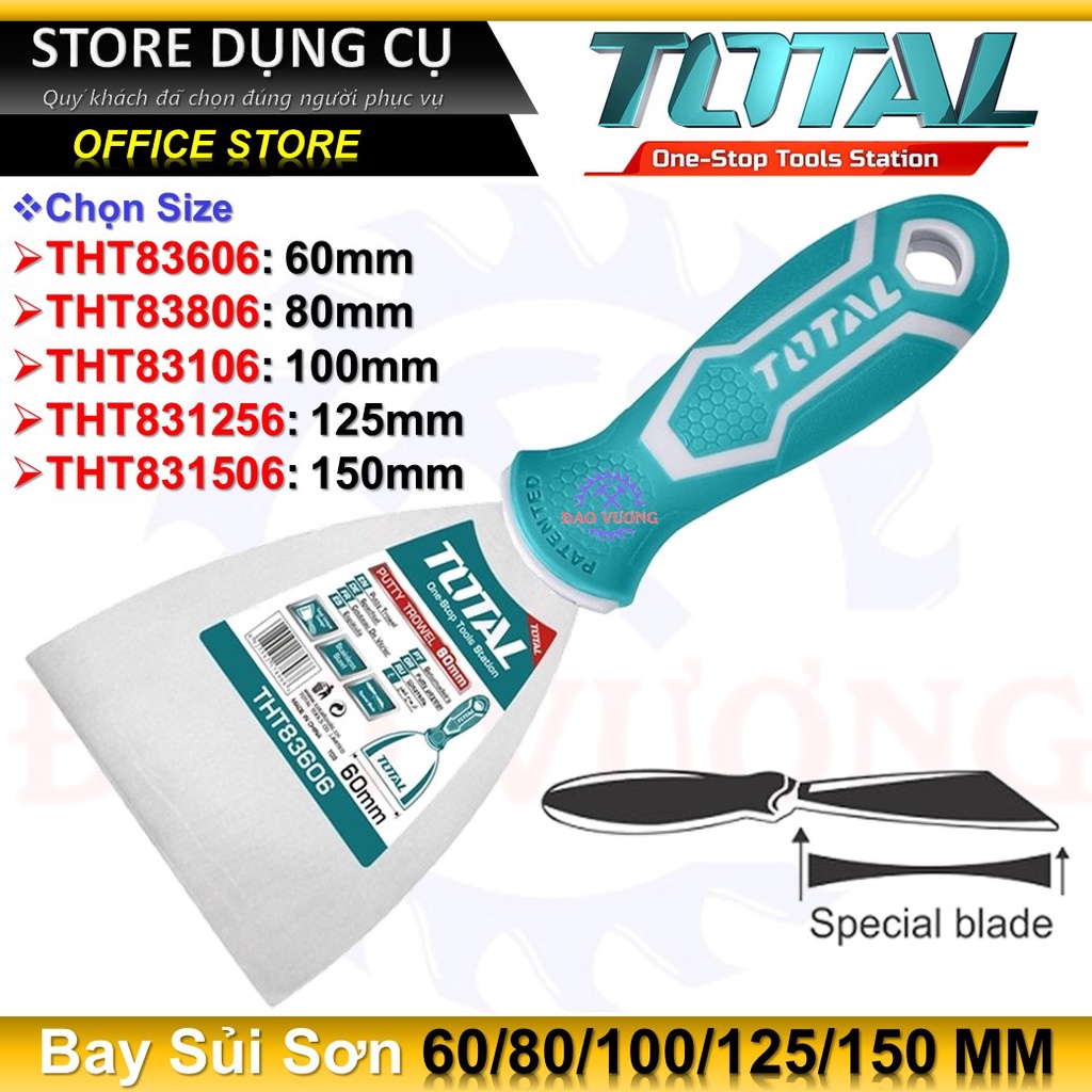 Bay sủi sơn 60 - 150mm Total THT83606 / THT83806 / THT831006 / THT831256 / THT831506 Dao cạo sơn, cạo sàn, cạo tường