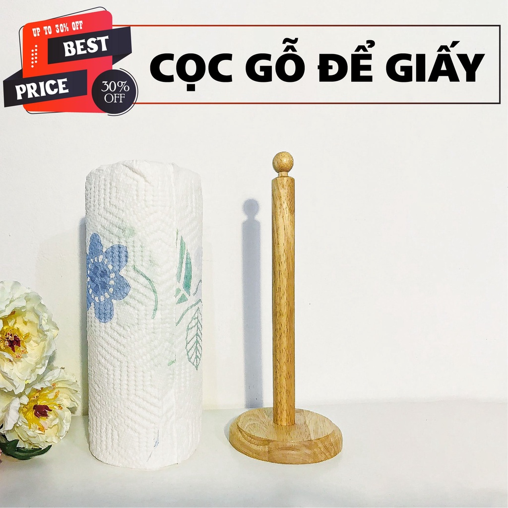 Cọc gỗ cắm giấy cuộn lau đa năng, vững chãi siêu chắc