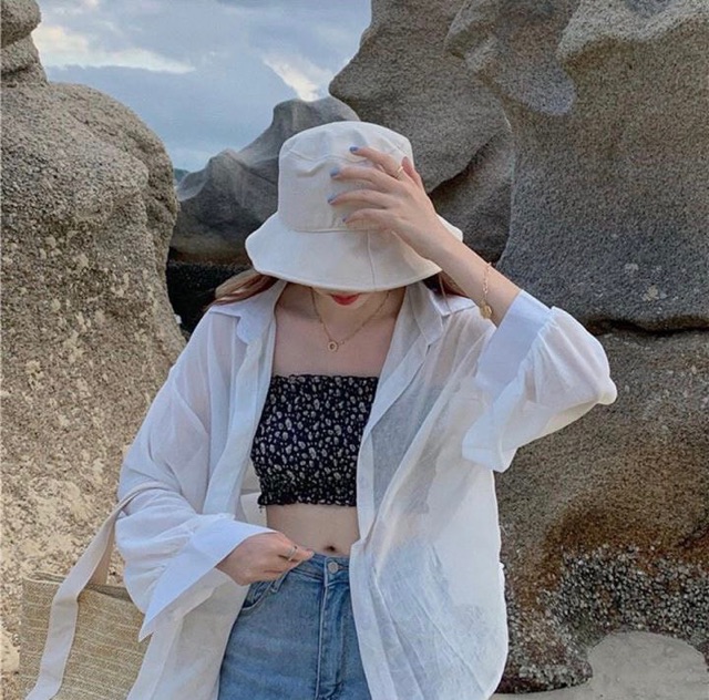 Áo Sơ Mi Nữ Voan Mỏng Khoác Ngoài Đi Biển Đi Chơi Siêu Xinh 6 Màu (ẢNH THẬT+VIDEO) | BigBuy360 - bigbuy360.vn