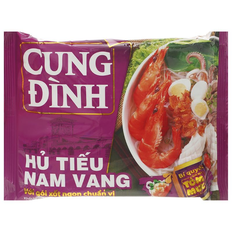 Hủ tiếu Nam Vang Cung Đình (78gr) kèm gói gia vị nước sốt Hải sản tôm mực cực ngon