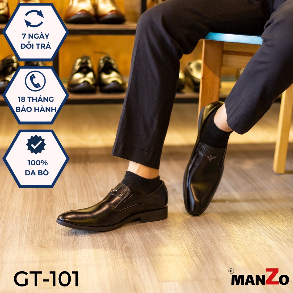 Giày da nam cao cấp - đế cao su êm chân phong cách trẻ trung - giày nam công sở GT101