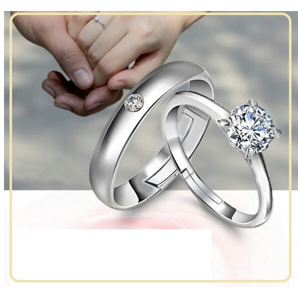 Nhẫn cặp nam nữ thời trang đính đá zircon sang trọng ( giá 1 cặp) siêu rẻ