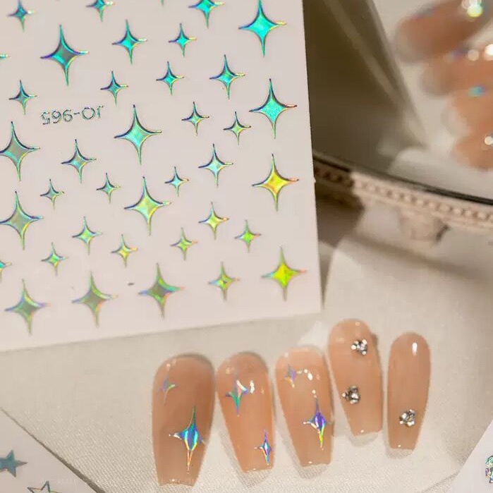 Miếng Dán Trang Trí Móng Tay 3D Sáng Bóng DIY