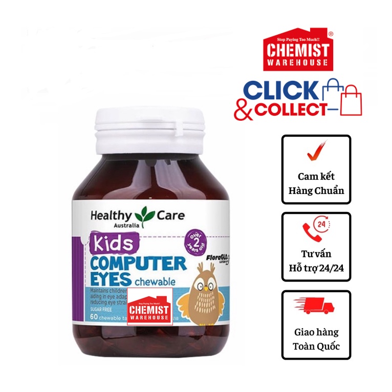 Viên Nhai Bổ Mắt Cho Bé Healthy Care Kids Computer Eyes Hộp 60 viên