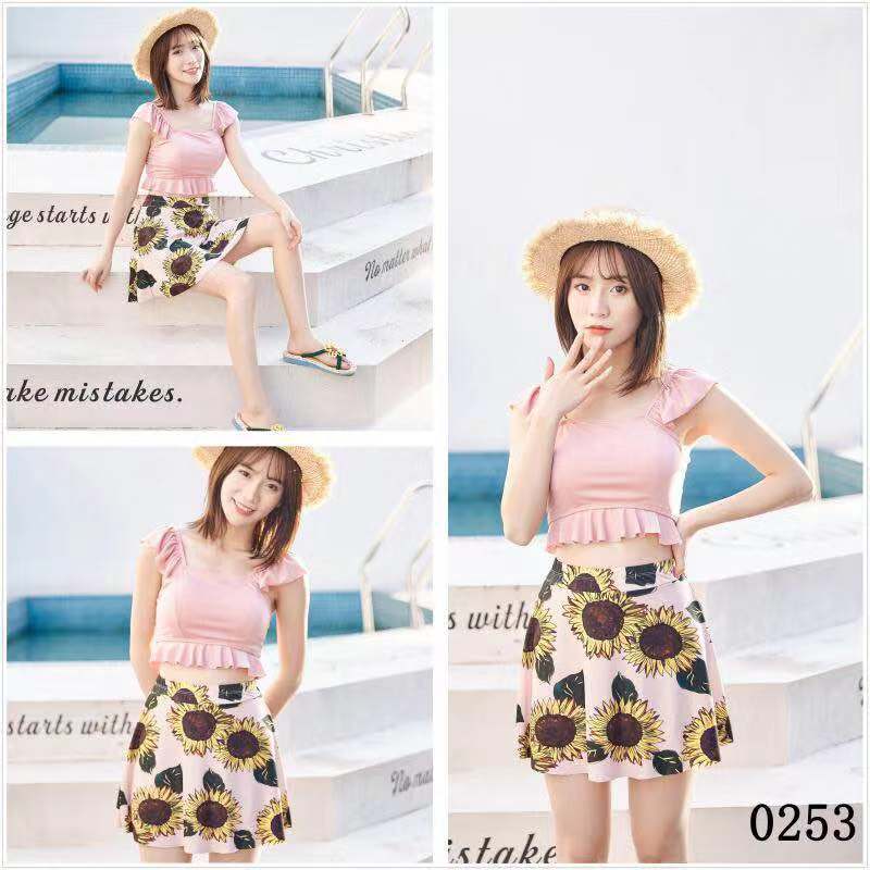 Bộ Đồ Bơi Hai Mảnh 2021w Màu Đen Cho Nữ 0253swimming