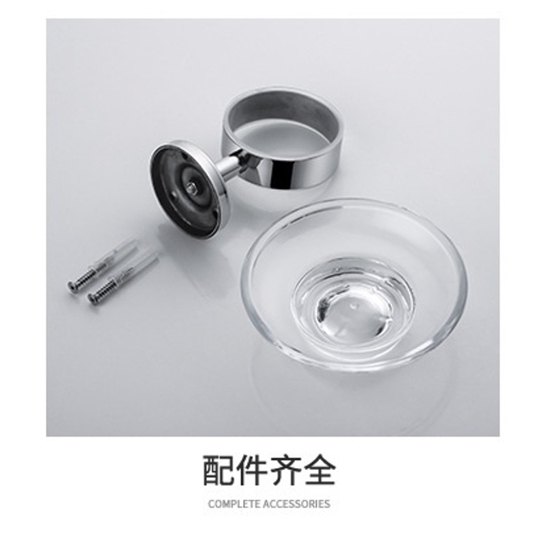 Giá Đỡ Xà Phòng Gắn Tường Hình Tròn Bằng Thủy Tinh