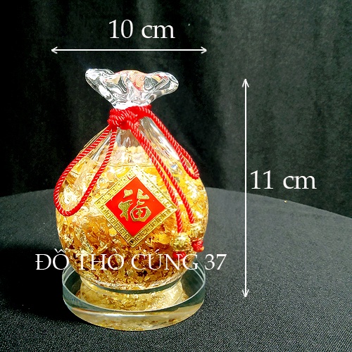 Túi vàng thủy tinh phong thủy [ may mắn thu hút tài lộc ]