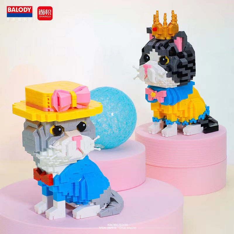 Đồ Chơi Lắp Ráp Hình Chú Mèo Đáng Yêu Hỗ Trợ Giáo Dục Bé