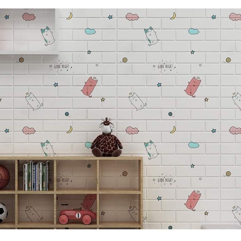 XỐP DÁN TƯỜNG HOẠT HÌNH 3D, HỌA TIẾT TRẺ EM 👍GIÁ HỦY DIỆT👍 Loại 1, Kích thước 70x77cm, Keo siêu bám dính | BigBuy360 - bigbuy360.vn