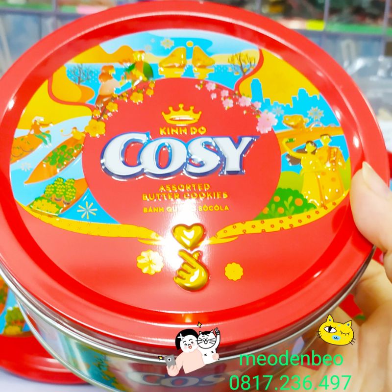 Bánh quy bơ thập cẩm socola Cosy hộp thiếc 189gram