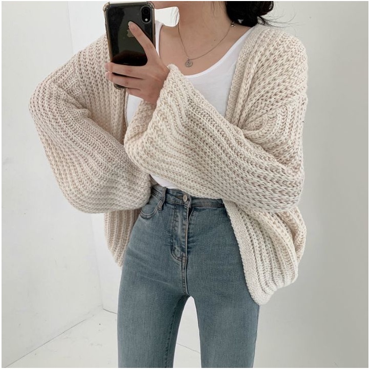 Porozi  Áo khoác cardigan dệt kim màu sắc thanh lịch dành cho nữ
