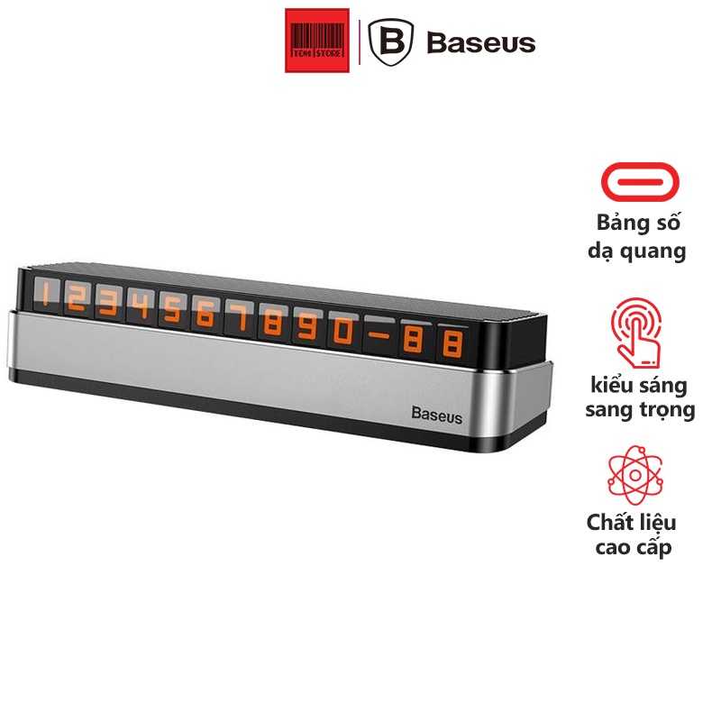 Bảng số điện thoại dạ quang trên xe hơi Baseus Moonlight Box Series Temporary Parking Number Plate