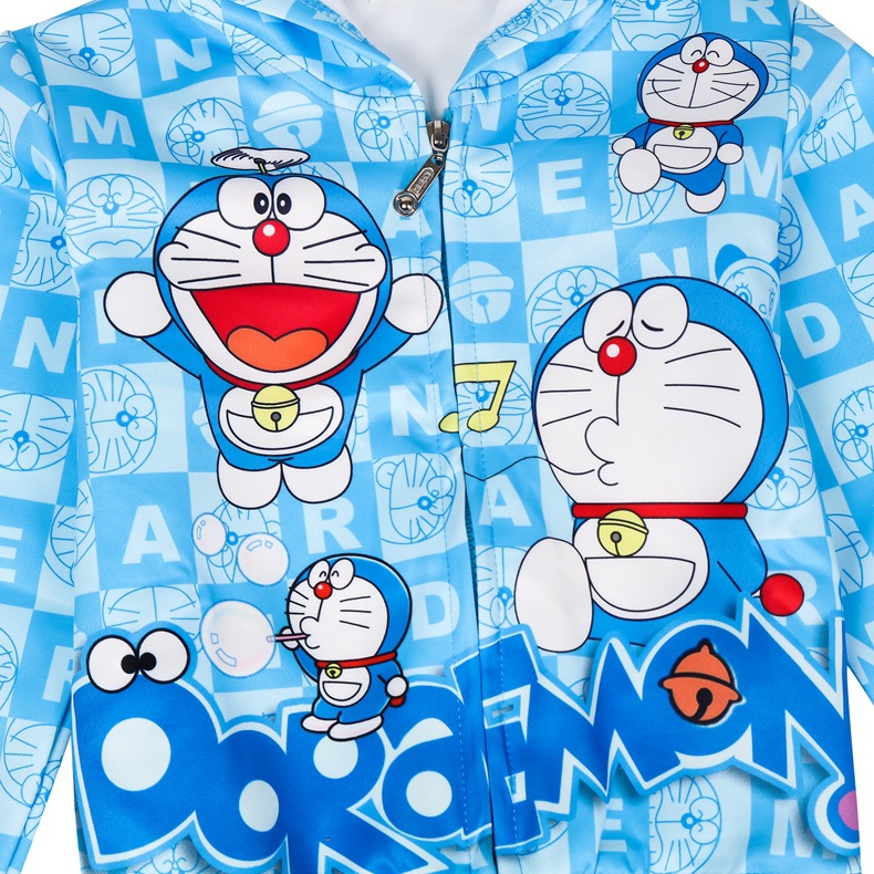 Áo khoác hoodie hoạt hình doraemon in đáng yêu cho bé từ 3-8 tuổi