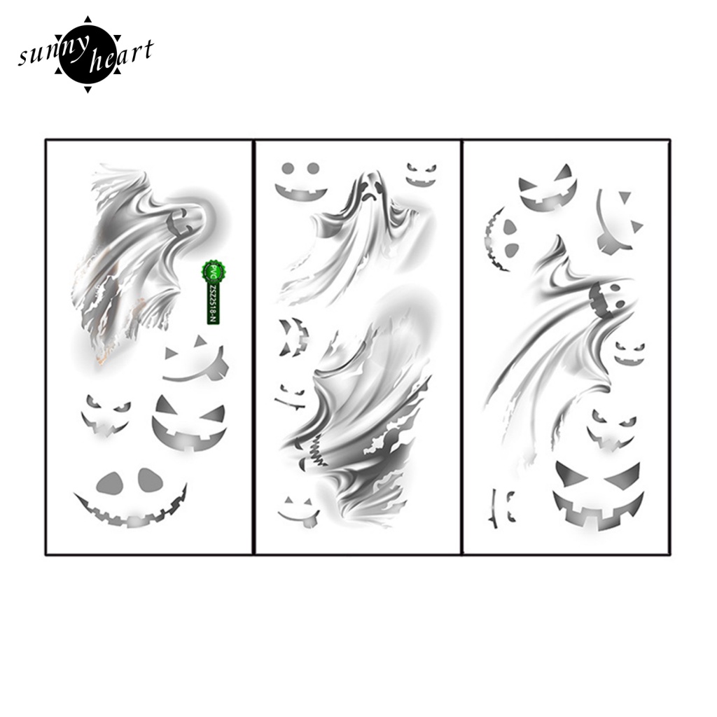 Set 3 Đề Can Dán Tường DIY Phát Quang Phong Cách Halloween Độc Đáo