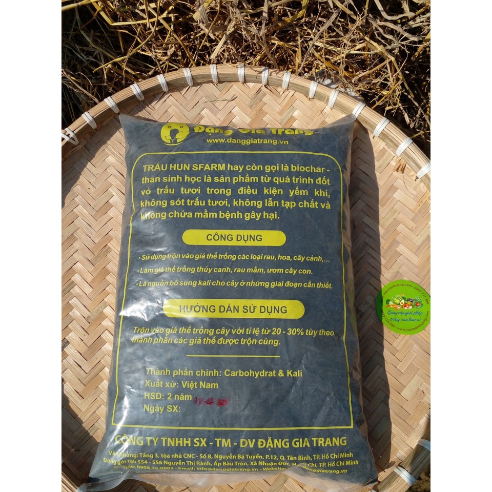 Trấu Hun Sfarm  Đặng Gia Trang, Bổ Sung Chất Kali Cho Cây, Trộn Đất Trồng Rau
