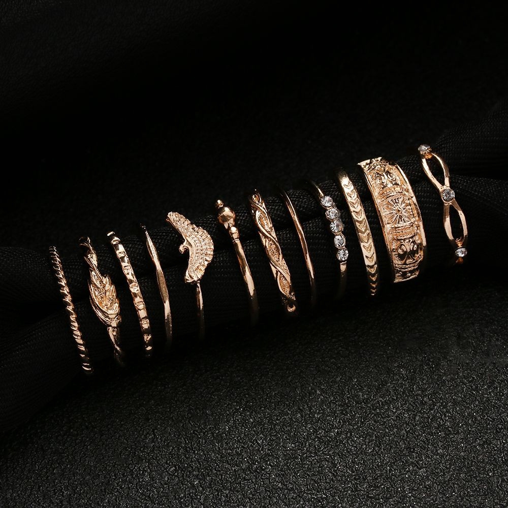 Set 12 nhẫn đốt ngón tay phong cách Boho