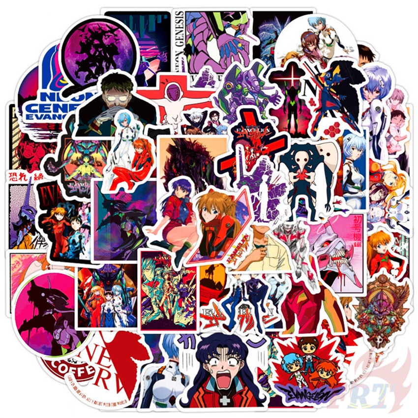 Bộ 50 Miếng Dán Họa Tiết Hoạt Hình Eva Ayanami Rei Neon Genesis Evangelion Series 05 Chống Thấm Nước Diy