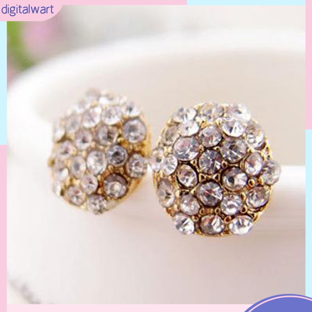 Khuyên Tai Tròn Đính Đá Thời Trang Thanh Lịch Dành Cho Nữ