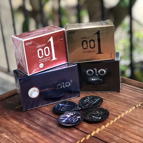 Bcs olo 0.01 [CHÍNH HÃNG 100%] siêu mỏng nhiều gel bôi trơn kéo dài thời gian 001mm Hộp 10 bao cao su