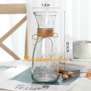 Lọ thủy tinh cắm hoa trang trí cao 17,5 -22 cm