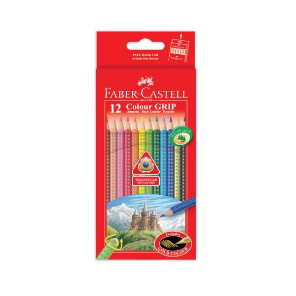 Chì Màu Grip Faber Castell - 12 Màu Dài