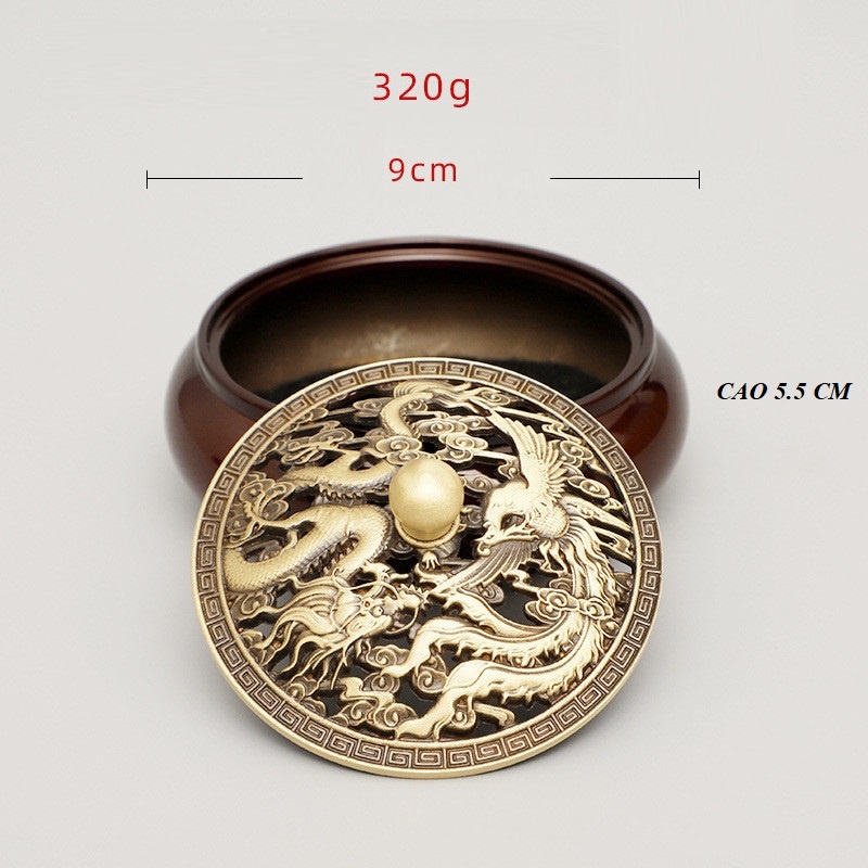 LƯ HƯƠNG XÔNG TRẦM, ĐỐT TRẦM BẰNG ĐỒNG NGUYÊN CHẤT ĐIÊU KHẮC HỌA TIẾT ĐẸP MẮT